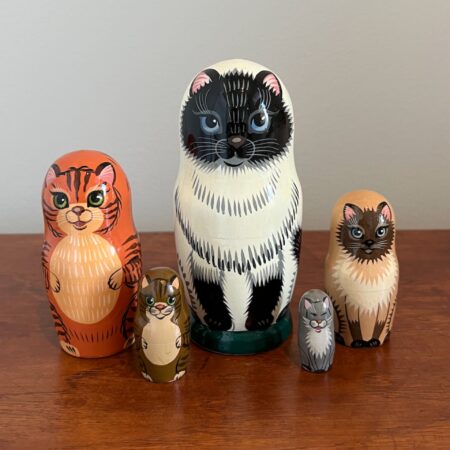 Assorted Cat Nesting Doll 6", 5 pc., A62