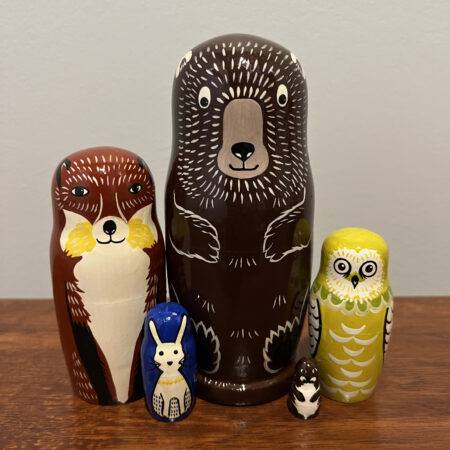 Forest Wildlife Nesting Doll 6", 5 pc., A36