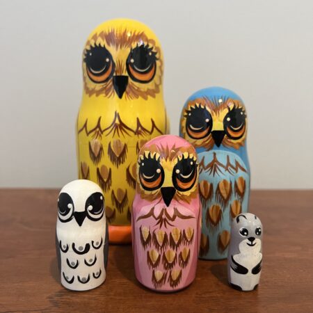 Assorted Owl and Prey Nesting Doll 6", 5 pc., A67