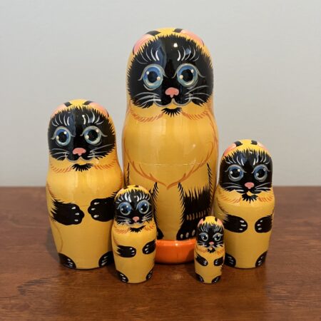 Orange Cat Nesting Doll 6", 5 pc., A72