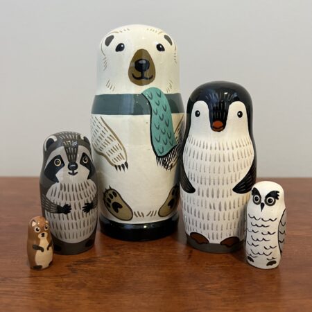 Winter Animals Nesting Doll, 5", 5 pc., A73