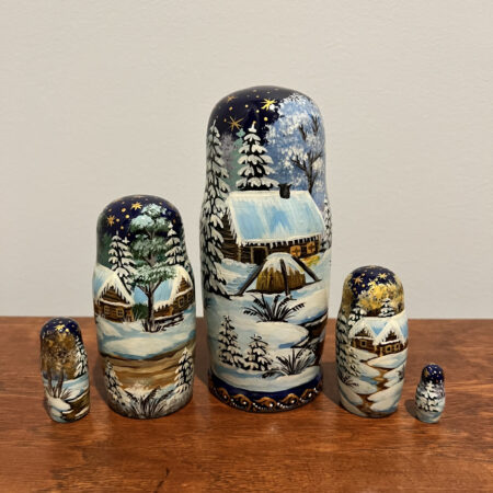 Silent Night Oil-Painted Nesting Doll 6", 5 pc., A125