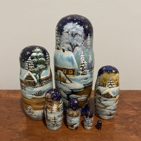 Silent Night Oil-Painted Nesting Doll 7.5", 7 pc., A111