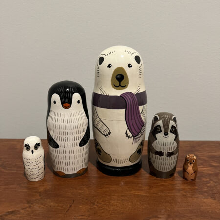 Polar Animals Nesting Doll 6", 5 pc., A137