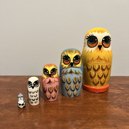 Assorted Owl Nesting Doll 5", 5 pc., A138