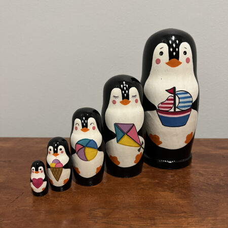 Assorted Penguins Nesting Doll 6", 5 pc., A135